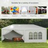 Outsunny 6 x 3(m) Gazebo Canopy Party Tent with 6 Removable Side Walls for Outdoor Event with Windows and Doors, White
