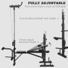 HOMCOM Adjustable Weight Bench with Pulley System, Incline Bench Press Set with Squat Rack, Leg Developer, Butterfly and Weight Storage, for Home Gym Full Body Workout