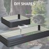 Outsunny 120 x 80cm/241L x 90.5cm Galvanised Raised Garden Bed, Metal Elevated Planter Box with Open Bottom, Outdoor Flower Pot for Growing Flowers, Herbs, Grey