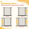 PawHut Dog Gate Pet Safety Gate Stair Barrier Pressure Fit Adjustable 76-82/86-97/101-107 cm, Black