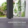 Outsunny Outdoor Dining Table for 6 People, 150 x 88 cm Rectangular Garden Table with Aluminium Frame, Tempered Glass Top and Height-Adjustable Feet for Balcony, Porch, Terrace, Grey