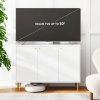 HOMCOM Sideboard, Modern Storage Cabinet with Carved Line Doors, Cupboard and Adjustable Shelves for Living Room, Dining Room, Hallway, White