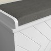 HOMCOM Shoe Bench, Entryway Bench with Flip Drawer, Seating Cushion and Adjustable Shelf for 10 Pairs of Shoes for Hallway, White