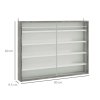 HOMCOM 5-Tier Wall Mounted Display Cabinet, Display Case with 4 Adjustable Shelves, Glass Doors for Home Office Ornaments 60x80cm, Grey Wood Grain