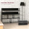 HOMCOM Bedroom Chest of Drawers, Fabric Dresser with 5 Drawers, Storage Organiser Unit with Open Shelves and Metal Frame for Living Room, Entryway