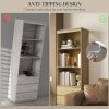 HOMCOM 180cm Tall Bookcase with Storage, Free Standing Bookshelf with 3 Shelves and 3 Drawers, Display Cabinet for Living Room, Home Office, Bedroom