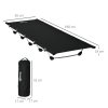 Outsunny Lightweight Camping Bed, Aluminium Portable Camp Cot Sleeping Bed w/ Strong Support 150kg and Carry Bag for Outdoor Overnighter Camping, Hiking, Travel, RV, Black