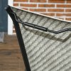 Outsunny Stackable Outdoor Chairs Set of 4, Rattan Garden Chairs with Armrests and Backrest for Deck, Mixed Grey