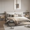 HOMCOM Floating Nightstand Set of 2 Wall Mounted Bedside Table with Storage Drawer for Bedroom, Natural