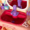 AIYAPLAY Kids Dressing Table, Kids Vanity Table with Mirror LED Light, Music, 23 Accessories, for 3-6 Years - Pink