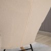 HOMCOM Wingback Rocking Chair with Wooden Base, Fleece Glider Rocker for Nursing, Modern Armchair - Beige