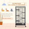 PawHut Ferret Cage Small Animal Cage 6 Levels with Bowl, Water Bottle, Wheels, Rolling Pet Cage for Bunnies Chinchillas, Squirrels, 131cm - Black