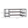 HOMCOM TV Unit Cabinet for TVs up to 60 Inches, Industrial TV Stand with Storage Shelves for Living Room