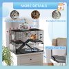 PawHut Large Hamster Cage, Gerbil Cage with Deep Glass Bottom, Tunnels, Non-Slip Ramps, Exercise Wheels, Water Bottle, Dish, 78.5 x 48.5 x 57cm