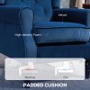 HOMCOM Retro Accent Chair, Velvet Wingback Armchair with Wood Frame Button Tufted Design for Living Room Bedroom, Blue