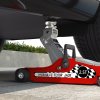 HOMCOM Hydraulic Low Profile Floor Jack, 2.5 Tonne Heavy Duty Steel Trolley Car Jack Lift with 80-360 mm Lifting Range, Wheels, Top Handle, Red