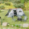Outsunny 70cm Aluminum Roll-Top Table w/Mesh Bag Camping Outdoor Dining Foldable w/Steel Frame Picnic Lightweight Hiking Furniture Desk, Black