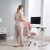 Vinsetto High Back Office Chair, Mesh Computer Desk Chair with Rotatable Headrest, 4D Lumbar Support, Flip-up Arm, Adjustable Height, Pink