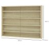 HOMCOM 5-Tier Wall Display Shelf Unit Cabinet w/ 4 Adjustable Shelves Glass Doors Home Office Ornaments 60x80cm Oak
