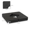 Outsunny Umbrella Weights for Cantilever Parasols, Set of 4 Heavy Duty Parasol Base Weights, 64kg Sand or 55kg Water Filled, Black