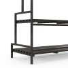 Outsunny Tall Plant Stand with Hanging Hooks, 3 Tiered Plant Rack Ladder Shelf for Indoor Outdoor Porch Balcony Living Room Bedroom, Black