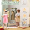 CHINESE AIYAPLAY Kids Clothes Rail, Children Dress Up Rail with 3 Hangers, Bottom Storage Shelf, Gift for Girls, Boys, Nursery, Bedroom, Green