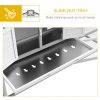 PawHut Large Rabbit Hutch with Run, Outdoor Bunny Cage with Tray, Ramp, Wooden Guinea Pig House, Light Grey