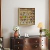 HOMCOM 7-Tier Wall Mounted Display Cabinet, Display Case with 6 Adjustable Shelves, Glass Doors for Home Office Ornaments 83x80cm, Oak