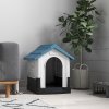 PawHut Dog Kennel for Outside, Plastic Dog House, Water-Resistant Pet Shelter with Windows, for Garden Patio, Miniature Dogs, 64.5 x 57 x 66cm - Blue