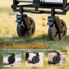 Outsunny 90L Festival Trolley on Wheels, Folding Camping Trolley Cart with Adjustable Handle, Portable for Outdoor, Garden, Shopping, Fishing, Dark Grey