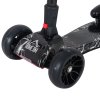 HOMCOM Kids Scooter, 3 Wheel Foldable Kick Scooter Adjustable Height w/ Flashing Wheels, Music, Water Spray for 3-6 Years, Black