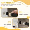 PawHut Dog Gate Wide Stair Gate w/ Door Pressure Fit Pets Barrier for Doorway, Hallway, 76H x 75-95W cm - Black