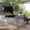 Outsunny Portable Camping Chair for Adults, High Back Folding Chair with Padded Seat and Carry Bag, Outdoor Recliner for Hiking, Fishing, Beach and Picnic, Black