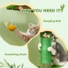 PawHut Floor-to-Ceiling Cat Tree, 230-275cm Height Adjustable Cat Tower, 6-Level Activity Centre for Indoor Cats with Scratching Posts, Cat House, Hammock, Toy Ball, Green