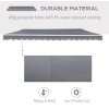 Outsunny 3 x 2.5m Garden Patio Manual Awning, Retractable Canopy Sun Shade Shelter with Fittings and Crank Handle, Grey