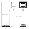 SPORTNOW Height Adjustable Basketball Hoop and Stand w/ Plastic Backboard and Weighted Base, Portable on Wheels, 2.6-3.1m, White