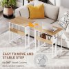 HOMCOM Folding Desk with Storage Shelf and Bag, 63 cm Foldable Computer Desk for Small Spaces, Space Saving Writing Table on Wheels for Home Office, Bedroom, Easy Assembly, Natural Wood Finish