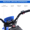 HOMCOM Kids Electric Motorbike, 12V Battery Powered Kids Motorbike for Boys and Girls with Training Wheels, Start-up Button, Pedal, for Ages 3-5 Years - Blue