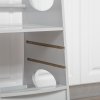 HOMCOM Toddler Step Stool Kids Adjustable Standing Tower with Safety Rail for Kitchen Counter Grey