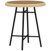 Outsunny Outdoor Coffee Table, Garden PE Rattan Side Table with Plastic Wood Table Top, X-Shape Support for Indoor, Outdoor, Balcony, Patio, Natural Wood Finish