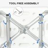 HOMCOM EVA Padded Shower Chair for the Elderly and Disabled, Height Adjustable Shower Stool with Back and Arms, 4 Suction Foot Pads