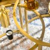 HOMCOM Coffee Table Set of 2, Modern Nest of Tables with Tempered Glass Top, Steel Frame for Living Room, Gold Tone