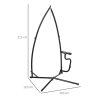 Outsunny Hammock Chair Stand Only Construction Heavy Duty Metal C-Stand for Hanging Hammock Chair Porch Swing Indoor or Outdoor Use