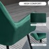 HOMCOM Modern Accent Chair, Velvet-Feel Fabric Upholstered Armchair with Metal Base for Living Room, Green