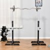 HOMCOM Barbell Squat Rack Adjustable Weight Lifting Bench Max Load 150kg Gym Fitness Strength Training Push up Dip Stand with Wheels