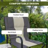 Outsunny Aluminium Directors Chair, Folding Camping Chair for Adults with Side Table, Cup Holder, Cooler Bag and Pocket, Up to 120 kg, Grey