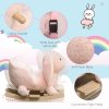 HOMCOM Kids Rocking Rabbit, Plush Rocking Horse Ride-On w/ Sound, Wood Base, Seatbelt, for Ages 18-36 Months, Pink