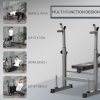 HOMCOM Adjustable Weight Bench, Foldable Bench Press with Barbell Rack, Dip Station, for Home Gym, Strength Training, Multi-Use Workout Bench, Grey