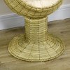 PawHut Raised Cat House, Natural Mat Grass Cat Bed, Kitten Cave with Cushion, Detachable Top, Yellow, 41x 69 cm