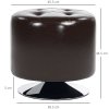 HOMCOM 360 Swivel Foot Stool Round PU Footstool with Thick Sponge Padding and Solid Steel Base